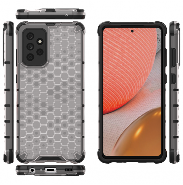 Honeycomb pansarfodral med en gelram för Samsung Galaxy A53 5G transparent