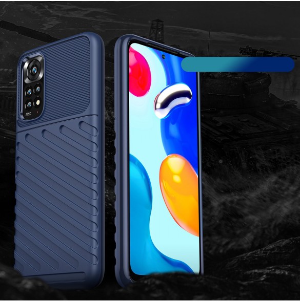 Thunder Case Flexibel Armored Cover Sleeve för Xiaomi Redmi Note 11 Pro 5G / 11 Pro blå