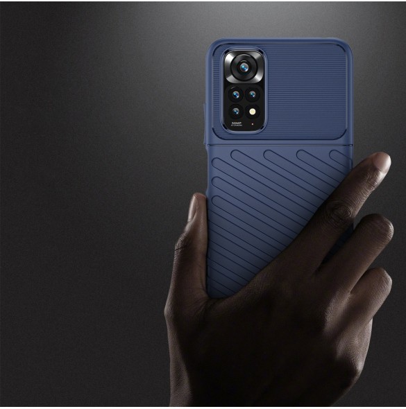 Thunder Case Flexibel Armored Cover Sleeve för Xiaomi Redmi Note 11 Pro 5G / 11 Pro blå