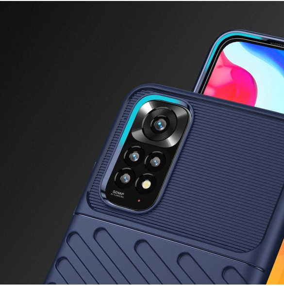 Thunder Case Flexibel Armored Cover Sleeve för Xiaomi Redmi Note 11 Pro 5G / 11 Pro blå