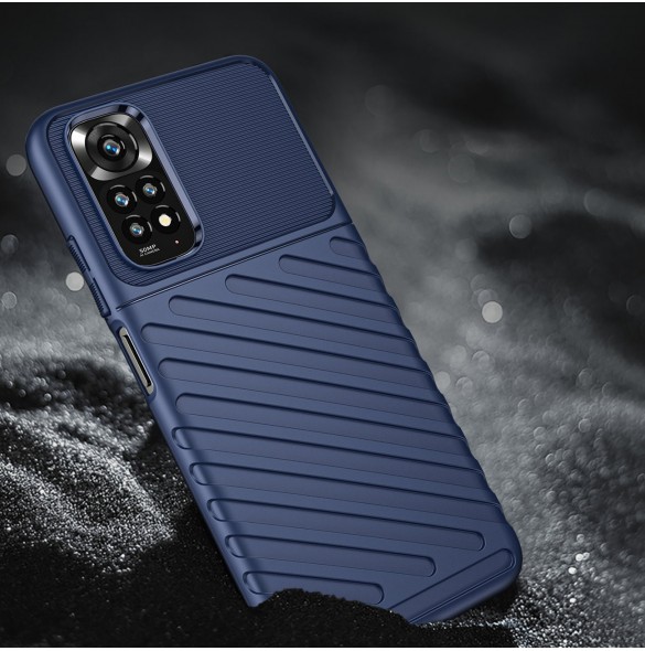 Thunder Case Flexibel Armored Cover Sleeve för Xiaomi Redmi Note 11 Pro 5G / 11 Pro blå