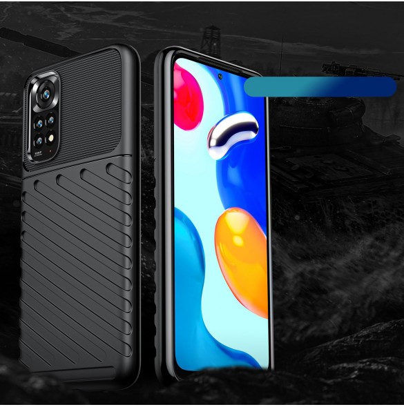 Thunder Case Flexibel Armored Cover Sleeve för Xiaomi Redmi Note 11 Pro 5G / 11 Pro svart