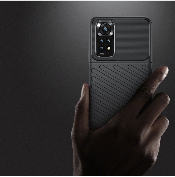 Thunder Case Flexibel Armored Cover Sleeve för Xiaomi Redmi Note 11 Pro 5G / 11 Pro svart