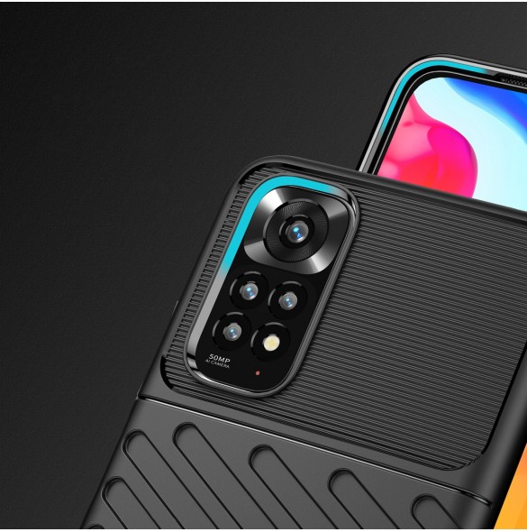 Thunder Case Flexibel Armored Cover Sleeve för Xiaomi Redmi Note 11 Pro 5G / 11 Pro svart