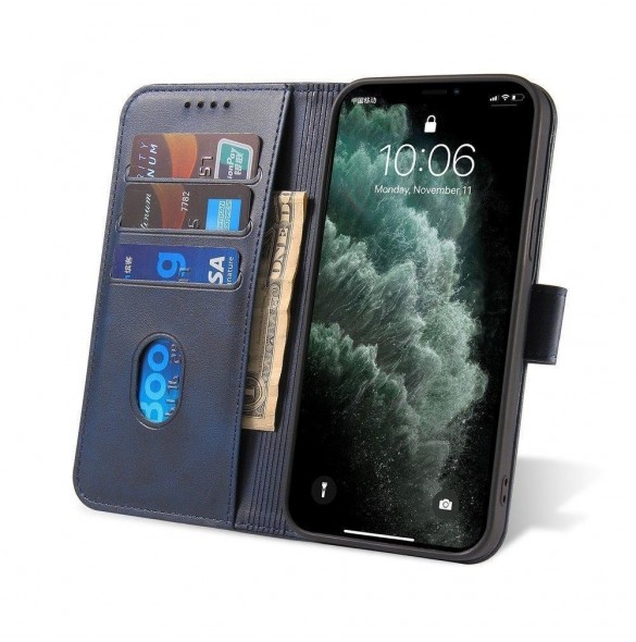 Magnetfodral Elegant fodralfodral flip-fodral med stativfunktion för Xiaomi Redmi Note 11S / Note 11 blå