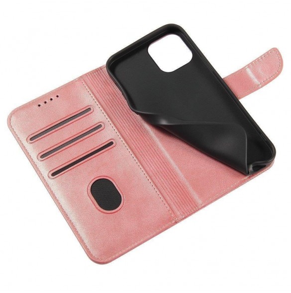 Magnetfodral Elegant fodralfodral flip-fodral med stativfunktion för Xiaomi Redmi Note 11S / Note 11 rosa