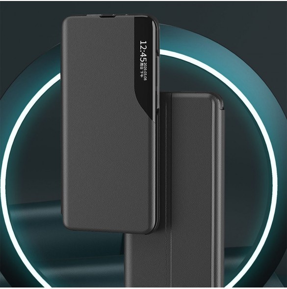 Eco Leather View Case Elegant flip-fodral med stativfunktion för Xiaomi Redmi Note 11S / Note 11 blå