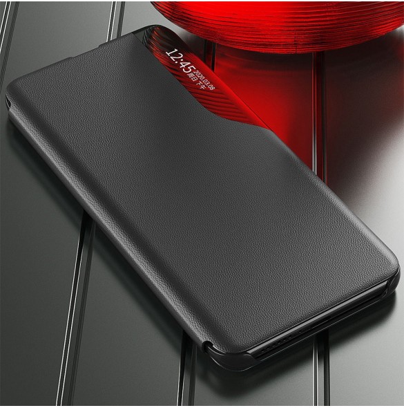 Eco Leather View Case Elegant flip-fodral med stativfunktion för Xiaomi Redmi Note 11S / Note 11 blå