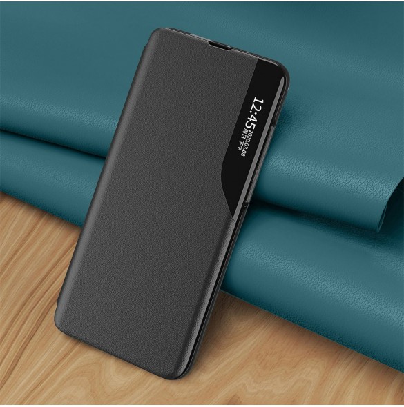 Eco Leather View Case Elegant flip-fodral med stativfunktion för Xiaomi Redmi Note 11S / Note 11 blå
