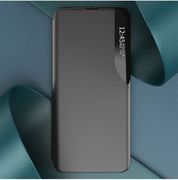 Eco Leather View Case Elegant flip-fodral med stativfunktion för Xiaomi Redmi Note 11S / Note 11 blå
