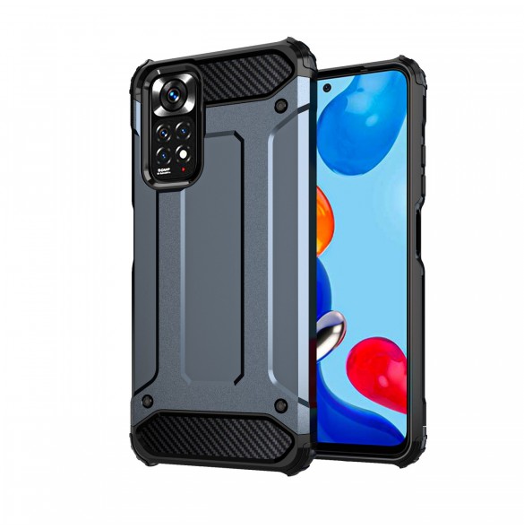 Hybrid Armor Case Tough Rugged Cover för Xiaomi Redmi Note 11S / Note 11 blå