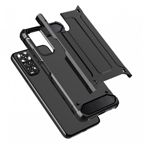 Hybrid Armor Case Tough Rugged Cover för Xiaomi Redmi Note 11S / Note 11 svart
