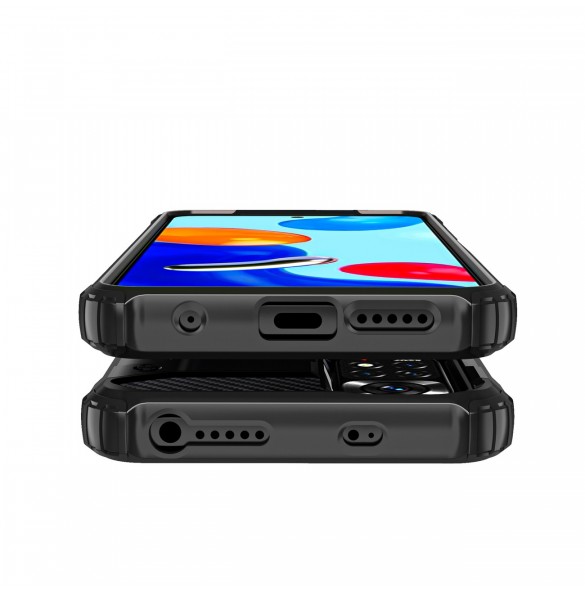 Hybrid Armor Case Tough Rugged Cover för Xiaomi Redmi Note 11S / Note 11 svart