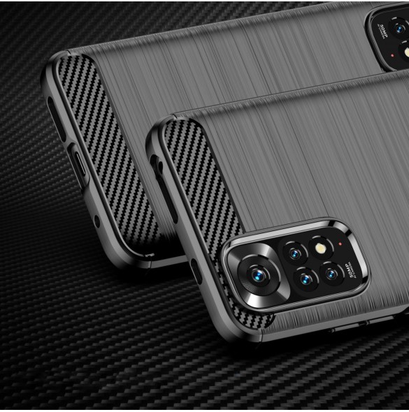 Carbon Case Flexibel Cover Sleeve för Xiaomi Redmi Note 11S / Note 11 svart