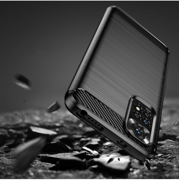 Carbon Case Flexibel Cover Sleeve för Xiaomi Redmi Note 11S / Note 11 svart
