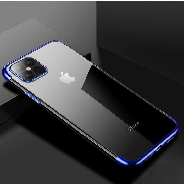 Clear Color fodral TPU gelöverdrag med metallram för Samsung Galaxy S22 blå