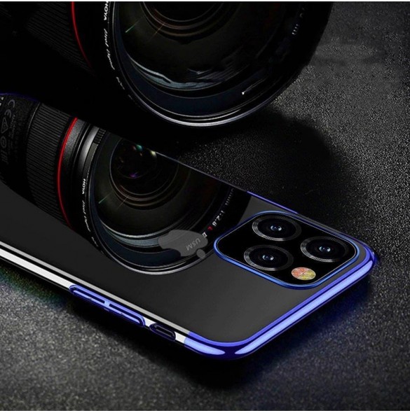 Clear Color fodral TPU gelöverdrag med metallram för Samsung Galaxy S22 röd