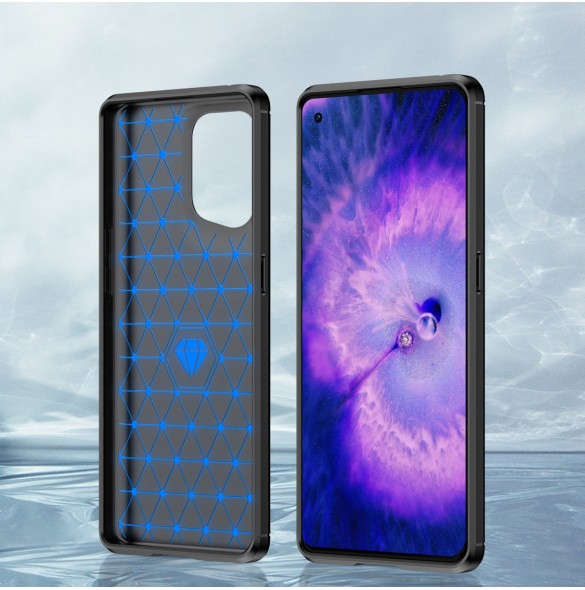 Carbon Case flexibelt täckfodral Oppo Find X5 svart