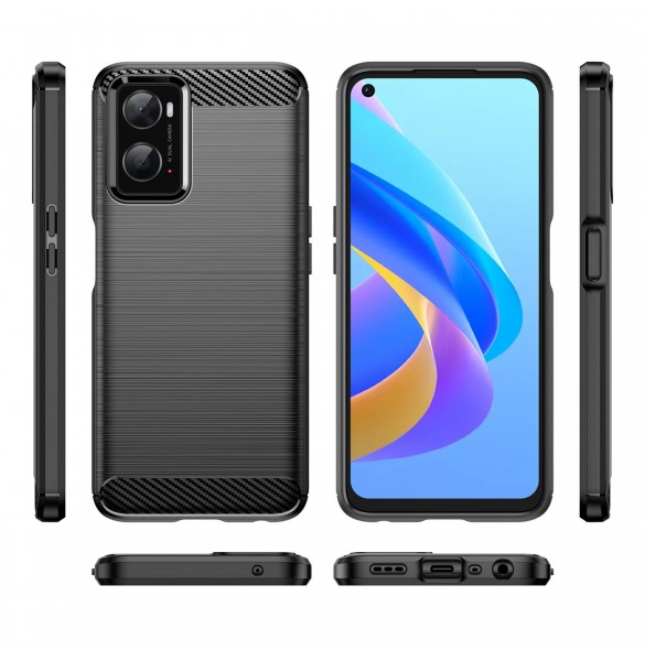 Kolfodral Flexibelt TPU-skydd för Oppo A76 / Oppo A36 / Realme 9i svart
