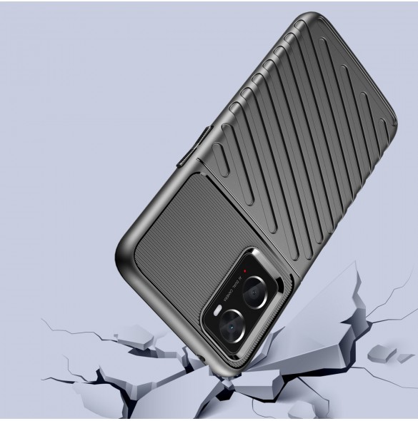 Thunder Case flexibelt pansarskydd för Oppo A76 / Oppo A36 / Realme 9i svart