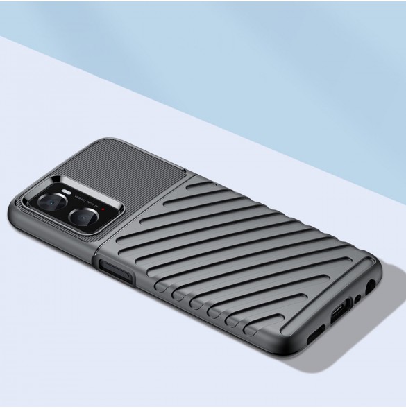 Thunder Case flexibelt pansarskydd för Oppo A76 / Oppo A36 / Realme 9i svart
