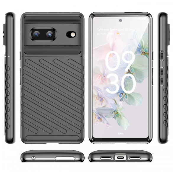 Thunder Case flexibelt pansarskal för Google Pixel 7 svart