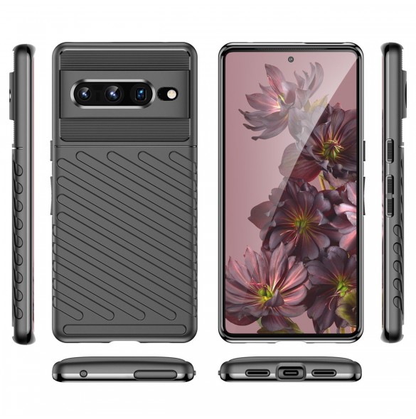 Thunder Case flexibelt pansarskal för Google Pixel 7 Pro svart