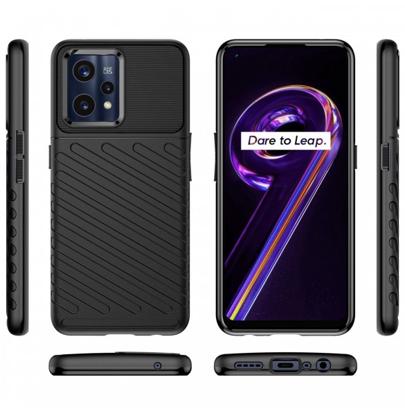 Thunder Case Flexibelt pansarskal för Realme 9 Pro + (9 Pro Plus) svart