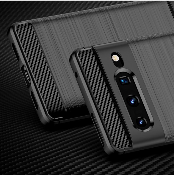 Carbon Case Flexibelt skal för Google Pixel 7 Pro svart