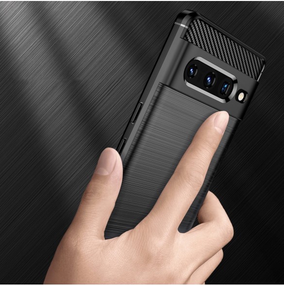 Carbon Case Flexibelt skal för Google Pixel 7 Pro svart