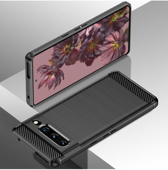 Carbon Case Flexibelt skal för Google Pixel 7 Pro svart