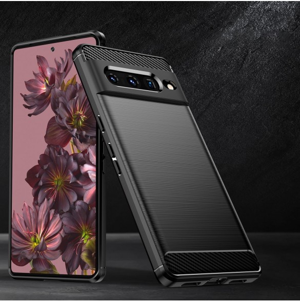 Carbon Case Flexibelt skal för Google Pixel 7 Pro svart
