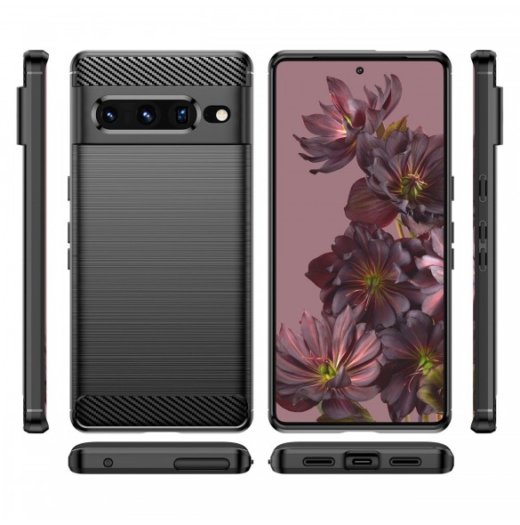 Carbon Case Flexibelt skal för Google Pixel 7 Pro svart