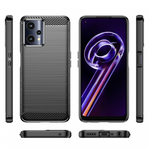 Carbon Case Flexible Cover Realme 9 Pro svart
