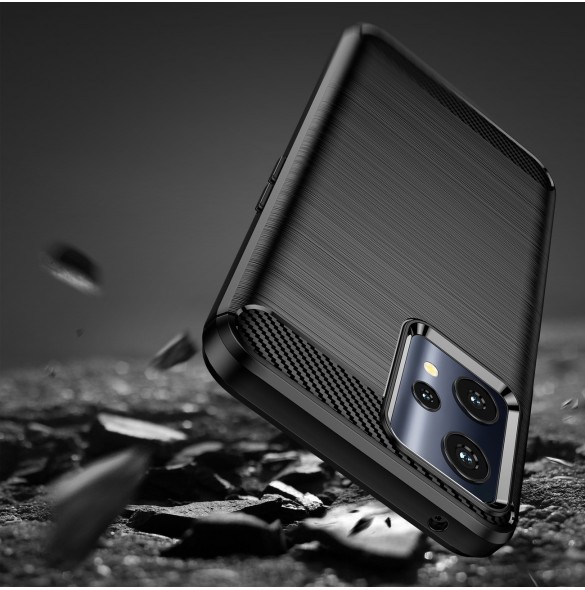 Carbon Case Flexible Cover Realme 9 Pro svart