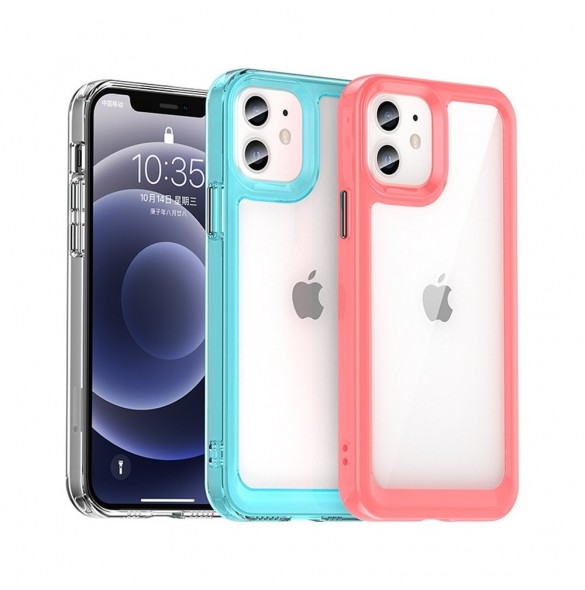 Outer Space Fodral för iPhone 12 hårt skal med gelram blå