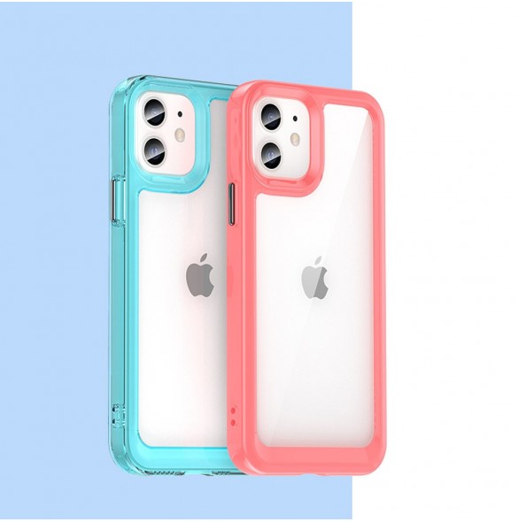 Outer Space Fodral för iPhone 12 hårt skal med gelram blå