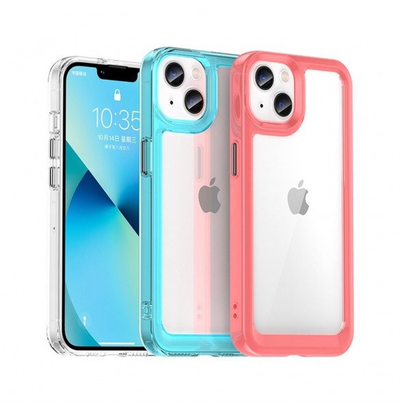 Outer Space Fodral för iPhone 13 hårt skal med gelram blå