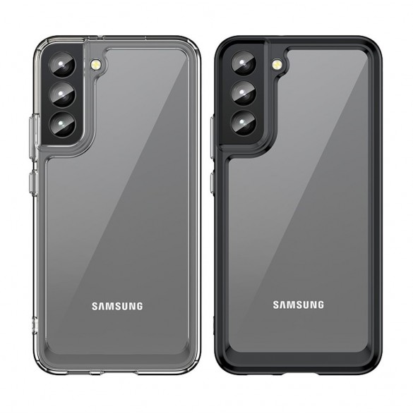 Outer Space Case Cover för Samsung Galaxy S22 + (S22 Plus) Hårt skal med Gel Frame Röd