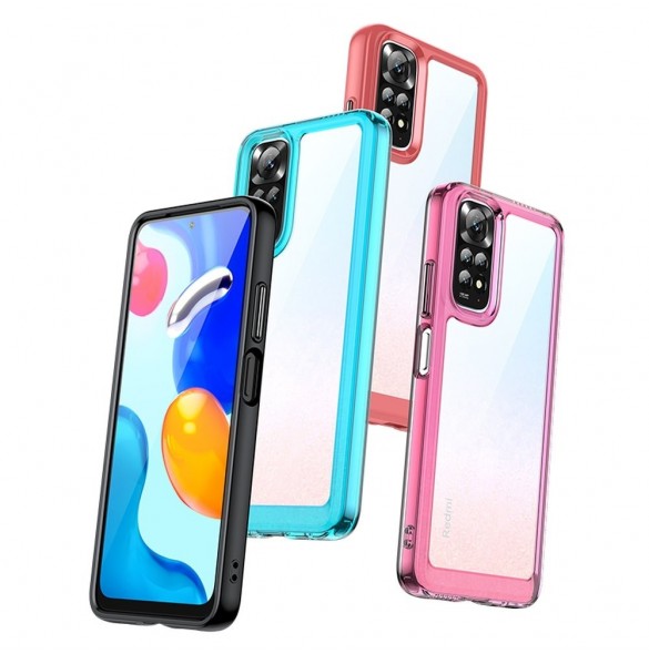 Outer Space Case Cover för Xiaomi Redmi Note 11 Hard Cover med Gel Frame Red
