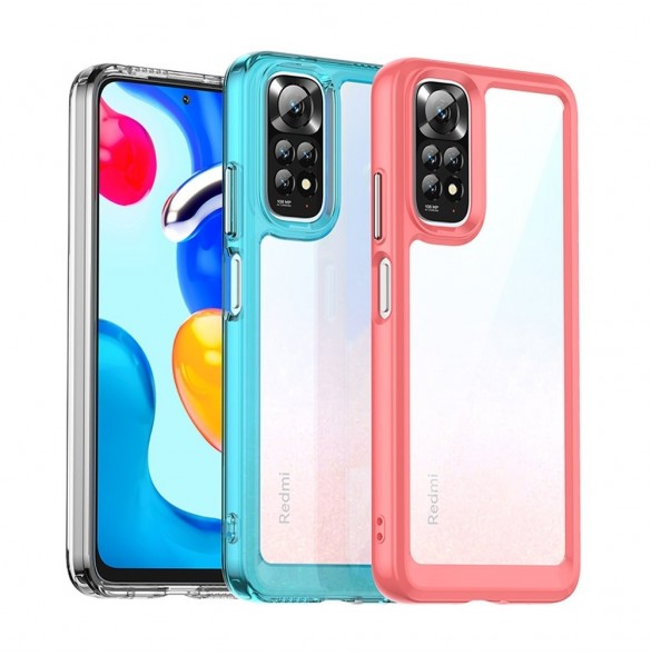 Outer Space Case Cover för Xiaomi Redmi Note 11 Hard Cover med Gel Frame Red