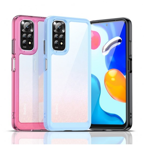 Outer Space Case Cover för Xiaomi Redmi Note 11 Hard Cover med Gel Frame Red
