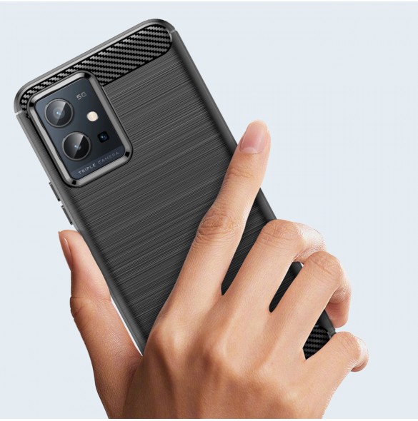Kolfodral flexibel täckhylsa Vivo Y55 / Y75 / Y33s / iQOO Z6 / iQOO U5 svart