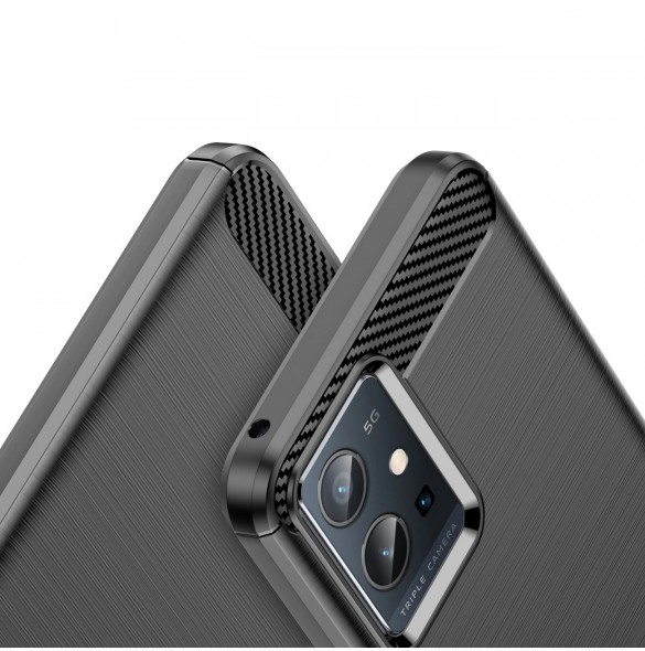 Kolfodral flexibel täckhylsa Vivo Y55 / Y75 / Y33s / iQOO Z6 / iQOO U5 svart