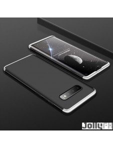 Svart-silver och väldigt snyggt skydd till Samsung Galaxy S10.