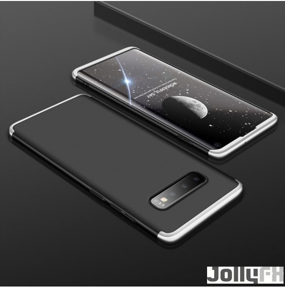 Svart-silver och väldigt snyggt skydd till Samsung Galaxy S10.