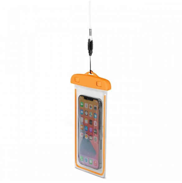 PVC vattentätt telefonfodral med snodd - orange