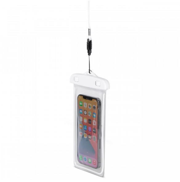 PVC vattentätt telefonfodral med snodd - vit