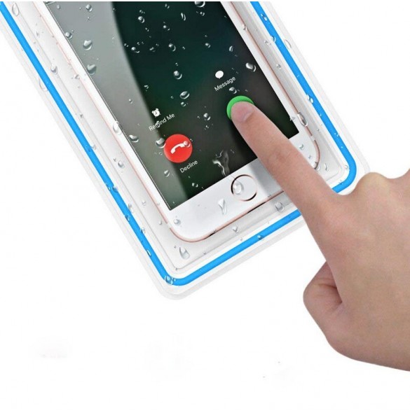 PVC vattentätt telefonfodral med snodd - vit