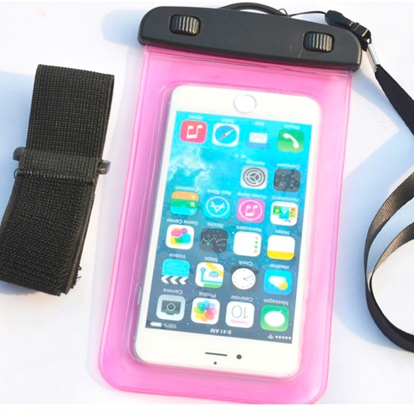 PVC vattentätt telefonfodral med armband - blå